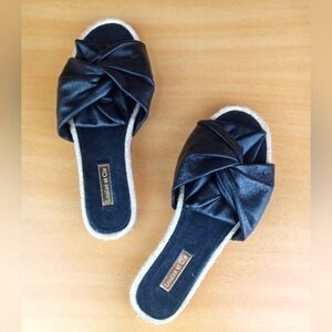 NWOT Louise Et Cie 'Camille' Genuine Leather Knot Espadrille Slide Sandal Sz.6.5